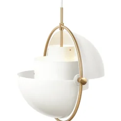 GUBI Multi-Lite pendellampa, mässing - vit