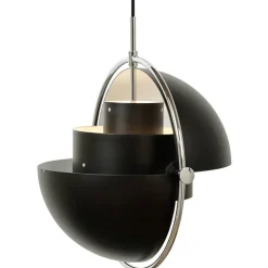 GUBI Multi-Lite pendellampa, krom - svart