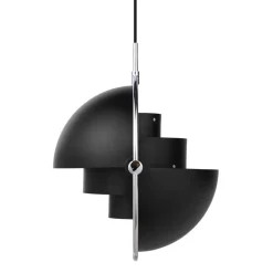 GUBI Multi-Lite pendellampa, liten, krom - svart semimatt
