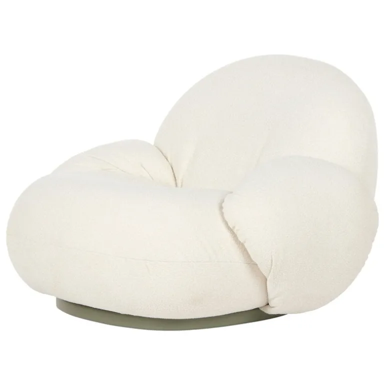 GUBI Pacha Outdoor loungefåtölj med armstöd, svängbar bas, Lorkey 40