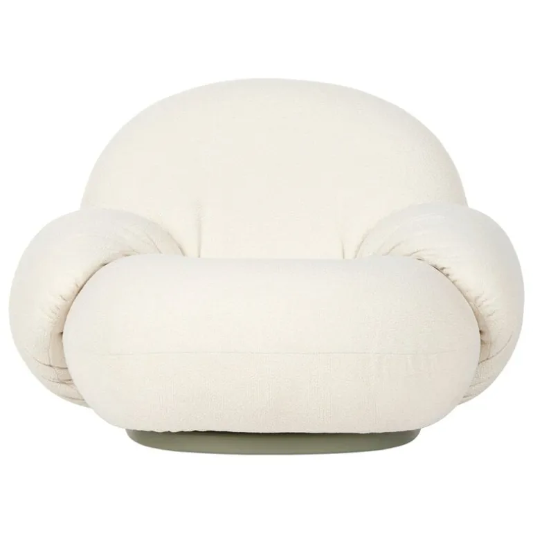 GUBI Pacha Outdoor loungefåtölj med armstöd, svängbar bas, Lorkey 40