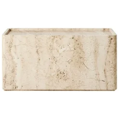 GUBI Pietra sidobord, 30 x 80 x 40 cm, neutral vit travertin