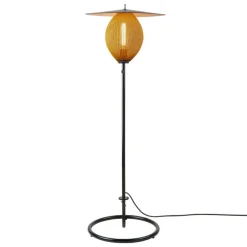 GUBI Satellite Outdoor golvlampa, svart - mustard gold