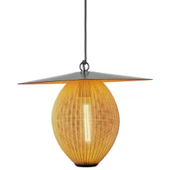 GUBI Satellite Outdoor pendellampa, 22 cm, svart - mustard gold