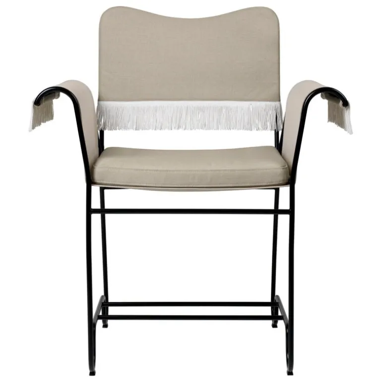 GUBI Tropique stol med fransar, svart - Limonta 12