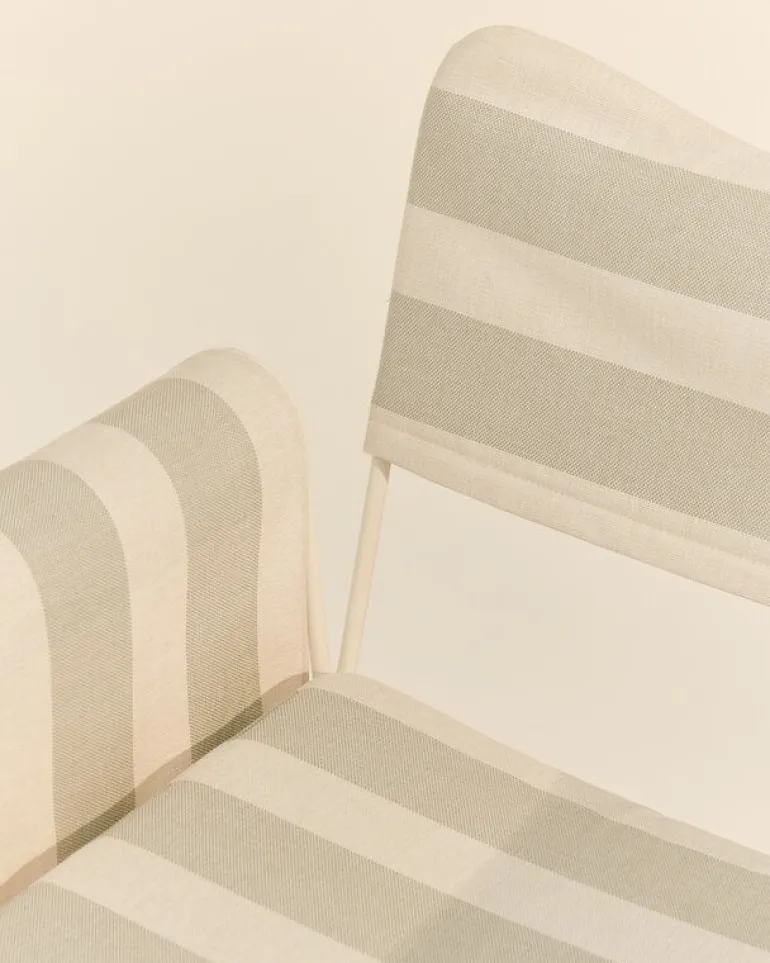 GUBI Tropique stol med fransar, klassiskt vit - Leslie Stripe 20