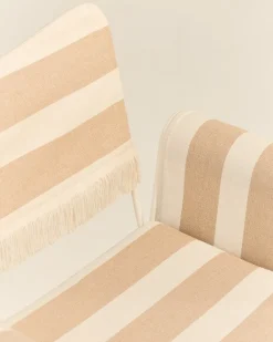 GUBI Tropique stol med fransar, klassiskt vit - Leslie Stripe 40