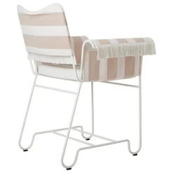 GUBI Tropique stol med fransar, klassiskt vit - Leslie Stripe 40
