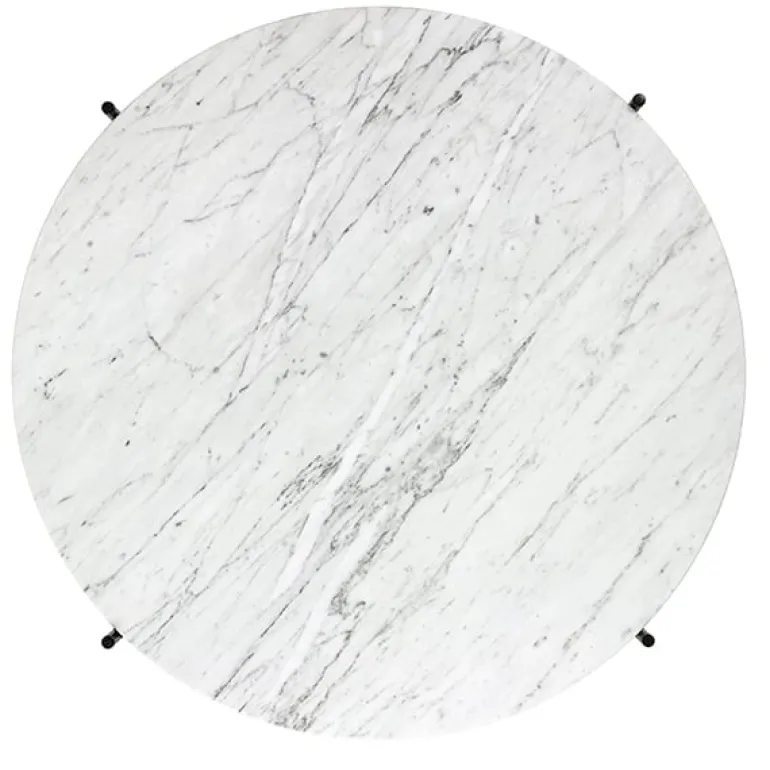 GUBI TS soffbord, 80 cm, svart - vit marmor