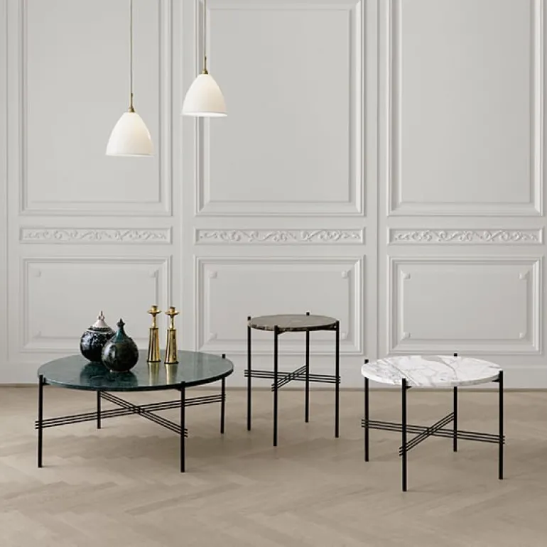 GUBI TS soffbord, 40 cm, svart - grön marmor