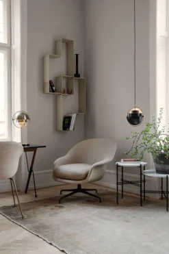 GUBI TS soffbord, 55 cm, svart - vit marmor