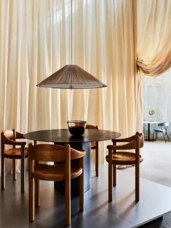 GUBI Tynell 1972 pendellampa, 90 cm, mässing - bambu