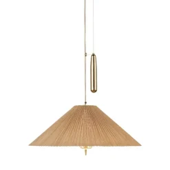 GUBI Tynell A1972 pendellampa, 60 cm, mässing - bambu