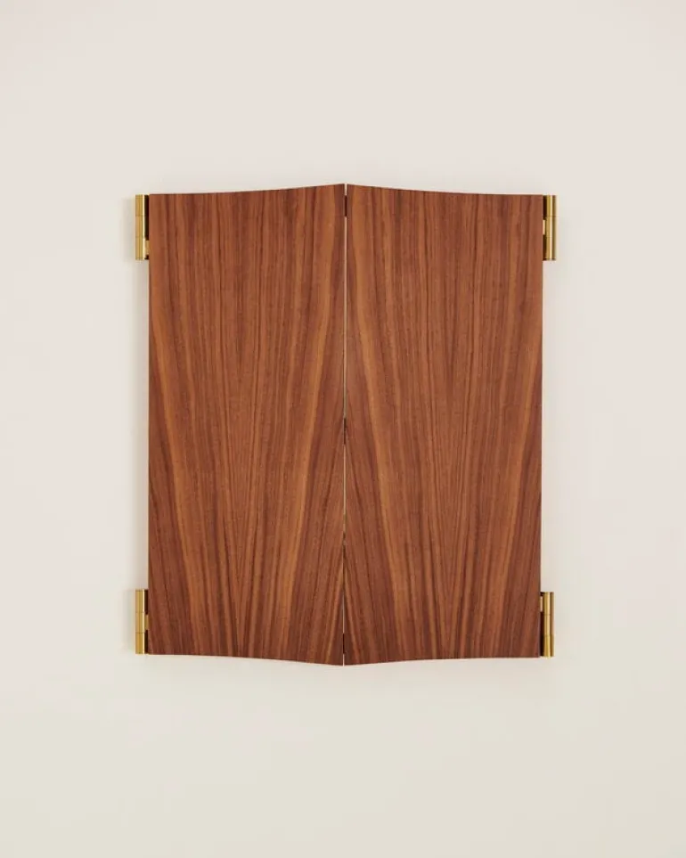 GUBI Vanity väggspegel, 2 paneler, valnöt - mässing