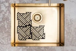 Happy Sinks Happy Sinks Puzzle matta till diskho, 4 st, svart