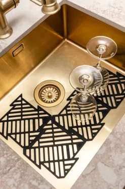 Happy Sinks Happy Sinks Puzzle matta till diskho, 4 st, svart