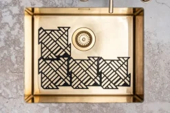 Happy Sinks Happy Sinks Puzzle matta till diskho, 4 st, svart