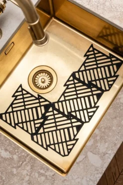 Happy Sinks Happy Sinks Puzzle matta till diskho, 4 st, svart