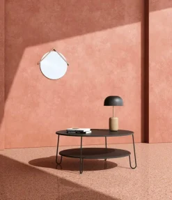 Hartô Eugenie soffbord 90cm, svart ek - svart metall