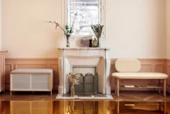 Hartô Eustache bänk, ek - camel - beige