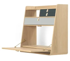 Hartô Gaston väggskrivbord, 80 cm, ek - ljusgrå - mörkgrå