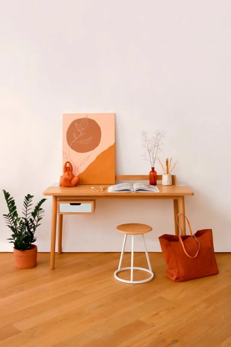 Hartô Honoré skrivbord, ek - vit