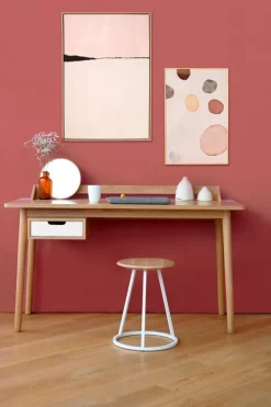 Hartô Honoré skrivbord, ek - vit