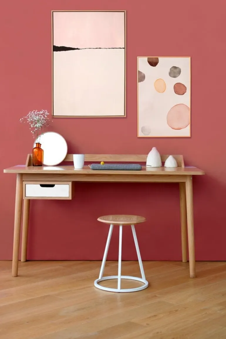 Hartô Honoré skrivbord, ek - vit