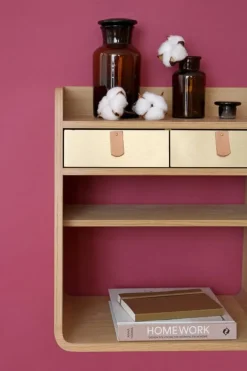 Hartô Suzon vägghylla, ek - mässing