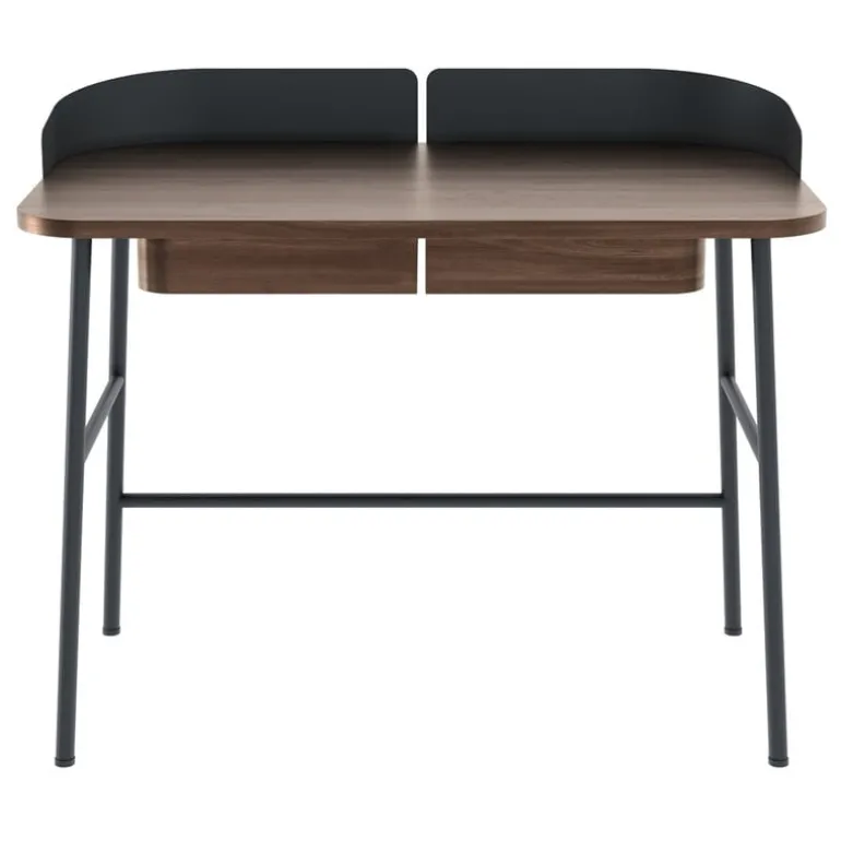 Hartô Victor skrivbord, valnöt - skiffergrå