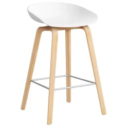 HAY About A Stool AAS32, 65 cm, vit 2.0 - såpad ek - stål
