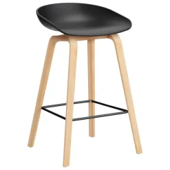 HAY About A Stool AAS32, 65 cm, svart 2.0 - såpad ek - svart stål