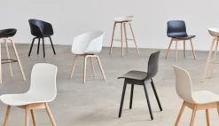 HAY About A Stool AAS32, 75 cm, svart 2.0 - lackerad ek - stål