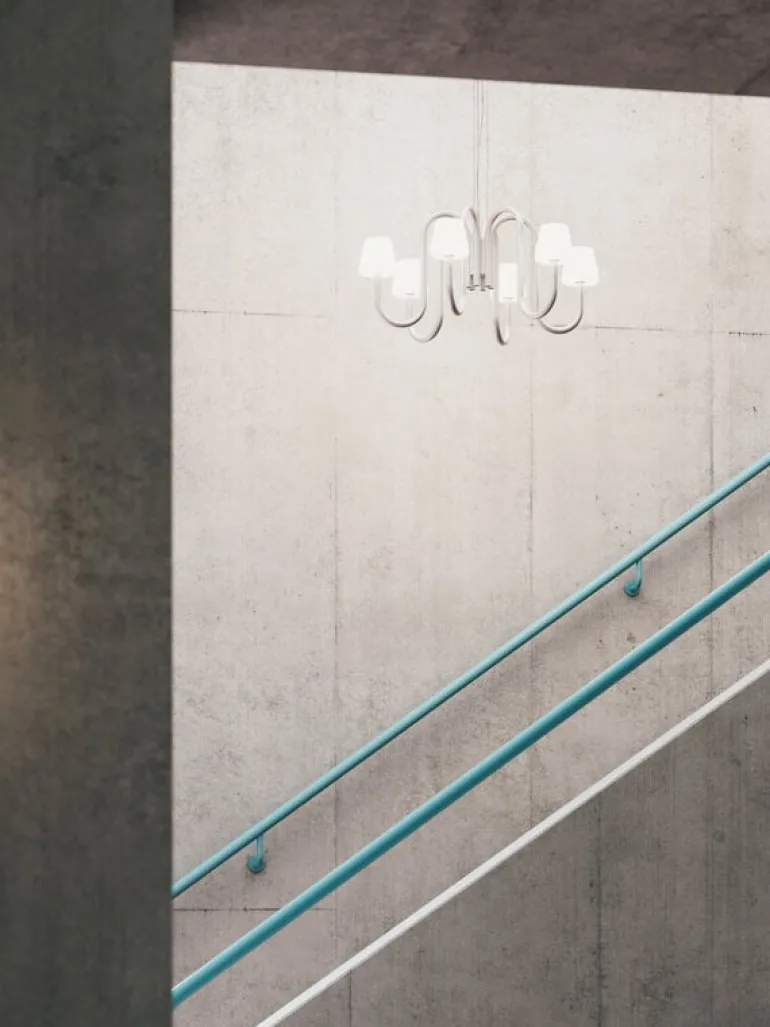 HAY Apollo ljuskrona 745, vitt opalglas