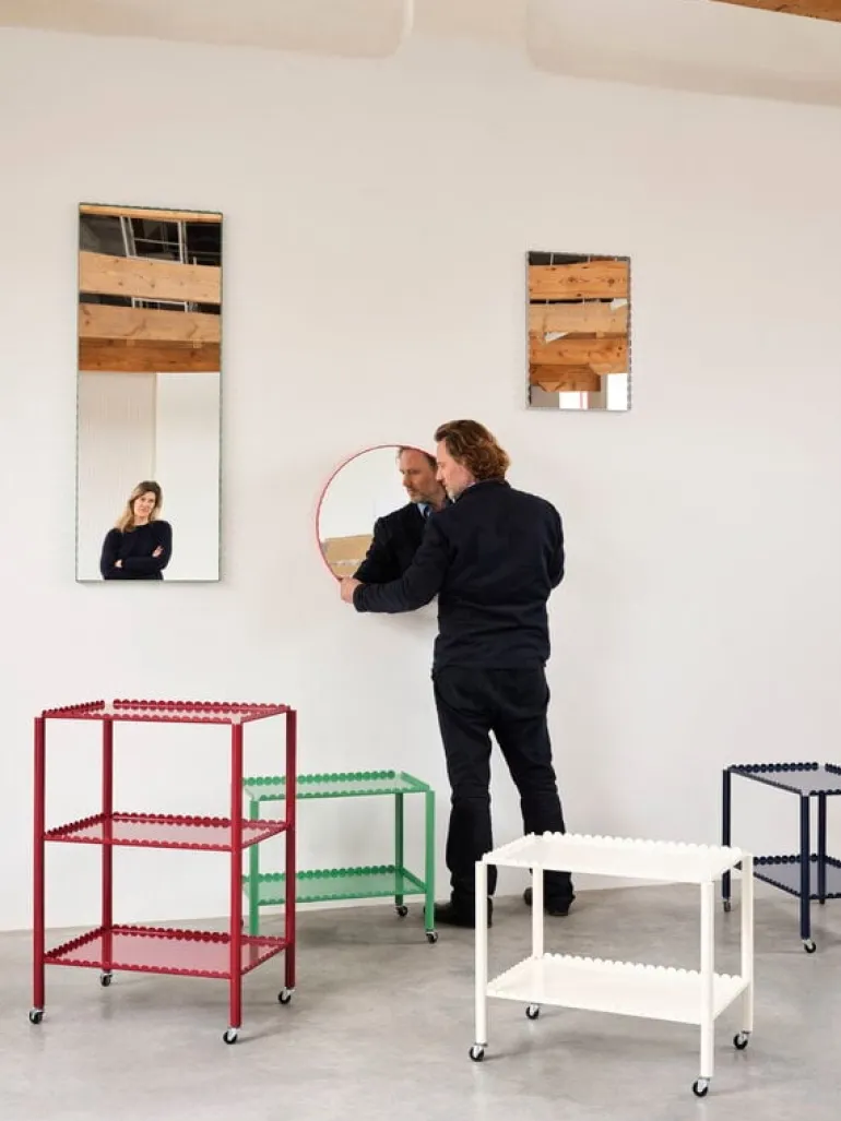 HAY Arcs Mirror rektangel, medium, grön