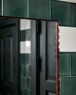 HAY Arcs Mirror rektangel, stor, vinröd