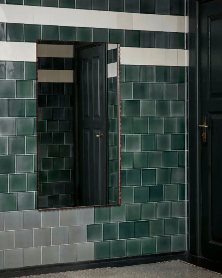 HAY Arcs Mirror rektangel, stor, vinröd