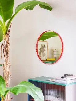HAY Arcs Mirror rund, röd