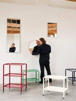 HAY Arcs Mirror rund, röd