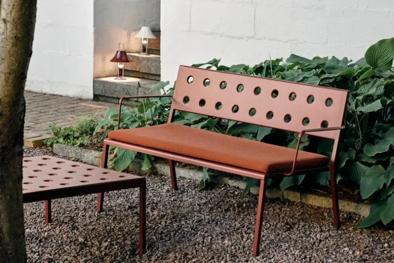 HAY Balcony lågt bord, 75 x 76 cm, järnröd