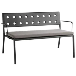 HAY Balcony Lounge bänk med armstöd, 121,5 x 69 cm, antracit