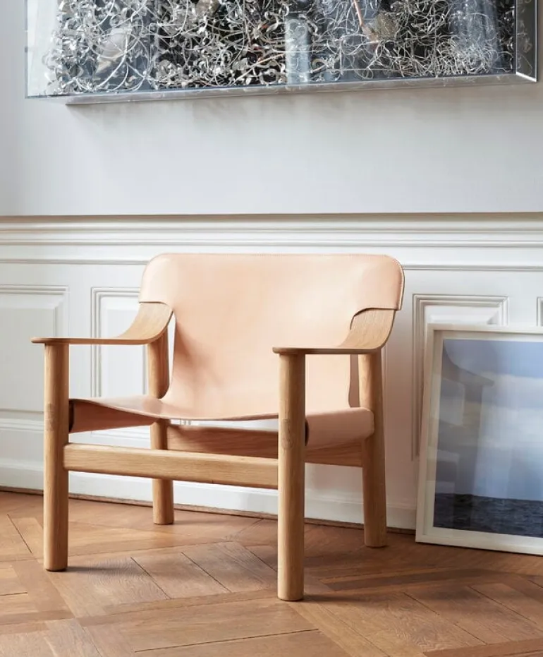 HAY Bernard fåtölj, ek - naturligt läder