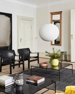 HAY Bernard fåtölj, svart ek - svart läder