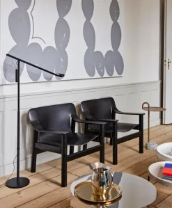 HAY Bernard fåtölj, svart ek - svart läder