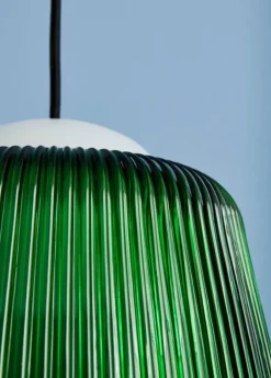 HAY Brim, pendellampa, 24,5 cm, flaskgrönt glas