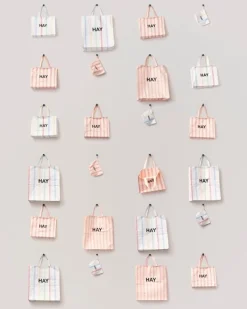 HAY Candy Stripe shoppingväska, XL, röd - gul