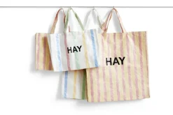 HAY Candy Stripe shoppingväska, XL, röd - gul