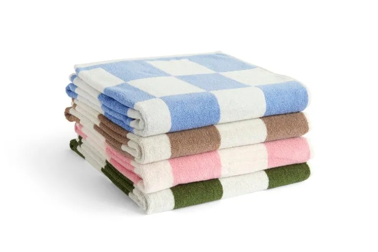 HAY Check badhandduk, 70 x 136 cm, cappuccino