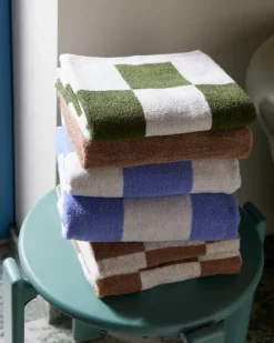 HAY Check tvättlapp, 30 x 30 cm, himmelsblå