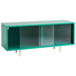 HAY Colour Cabinet m/ glasdörrar, golv, 120 cm, mörk mint